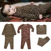 Kleidung Sets Kinder Jungen Mädchen Herbst Winter Kleidung Sets Kleinkind Leopard Muster Langarm T-shirt und Hosen Outfit Baby Set 210619