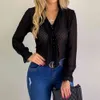 Women Chiffon Blouses Spring Long Sleeve V Neck Pink Shirt Office Blouse Slim Casual Tops Female Plus Size 210428