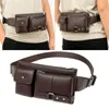 Bag Parts & Accessories Multi Pocket Fanny Pack PU Leather Waist Slim Shoulder Hip Purse Adjustable Belt Strap Casual Pouch Outdoor Day