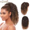 Vigorous Long Afro Curly Ponytail Hair Piece for African American Synthetic Drawstring Ponytail Clip in Hair Extensions 2101085992107