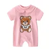 Vêtements pour bébés filles et garçons, barboteuse, pyjama en coton, dessin animé, manches courtes, combinaison pour nouveau-né