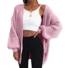 Loose Knitted Cardigan Sweater For Women Open Stitch Long Sleeve Autumn Spring Coat Solid Casual Oversize 210922