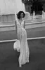 Liz Martinez Vintage Kant Floral Long Beach Boho Trouwjurk V-hals Backless Mensen Boheemse Straat Bridal Jurken