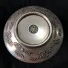 Chińskie rzadkie kolekcje Stare handwork Tybet - Silver Dragon and Phoenix Statua Bowl Home Decor Metal Handicraft