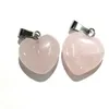 Pierre naturelle coeur chakras pendentif à breloques Quartz rose guérison Reiki cristal trouver pour colliers à faire soi-même femmes bijoux de mode 16mm