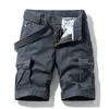 Luulla Men Summer Premium Stretch Twill Cotton Cargo Shorts Casual Fashion Solid Classic Pockets Legwear 28-38 210716