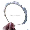 Pinces à cheveux Barrettes bijoux pierre naturelle Quartz cristal bandeau perle perles couronne cerceau bohème fête de mariage accessoires livraison directe