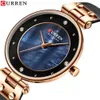 Curren Women Watches Reloj Mujer Top Brand роскошный кожаный ремешок наручные часы для синих часов стильные кварцевые женские часы 210616