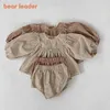 Bärenführer Herbst Säugling Baby Casual Kleidung Mode Plaid Kleinkind Mädchen Jungen Kleidung Set Koreanische Stil Outfits Für 0-2 Jahre 210708