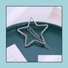 Hårklipp Barrettes Smycken Hollow Star Clip Clamps Flickor / Dam Guld Sier Form Geometrisk Metall Hårspån Drop Leverans 2021 FYUY7