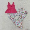 Vêtements pour enfants ensembles tunique à la mode pantalon bas de cloche imprimé vache bébé filles boutique d'été tenues pour enfants vêtements pour bébés G0119