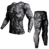 Термическое нижнее белье Rash Guard Kit MMA сжатие одежды Одежда леггинсы Мужчины Согласовое бодибилдинг Футболка камуфляжный трексуит мужчины 210714