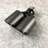 1 pièces Akrapovic mat double embout d'échappement autocollant en Fiber de carbone universel tuyau d'échappement voiture silencieux embouts buses Tail239t