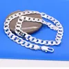 Chains Fashion Punk Male Necklace Jewelry 925 Silver For Men Curb Chain Sterling Link 12MM 22 To 30 Inches Hip Hop Decor Gift