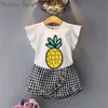 Baby meisje kleding set casual kleding meisjes zomer kinderkleding ananas printen 210611