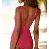 Badpak gesloten grote maat vrouwen push-up badkleding voor het zwembad body strand sport badpak dames badpak bikini 210629