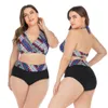 Bkning Tropical Plus Size Swimsuit Woman 2 Piece Swimwear Female Bathing Suits 2021 High Waist Womens Swim Wear Swimming Suit3259863