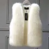 Gilet da donna Inverno Gilet di pelliccia femminile Cappotto Caldo Bianco Nero Grigio Giacca di grandi dimensioni 2xl Senza maniche 2111099410751