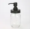 ブラックマソンジャーソープディスペンサー蓋洗浄プルーフ304ステンレス鋼の液体小さなヘッドローションポンプはキッチンとバスルームの瓶