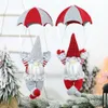 Noel Süslemeleri Peluş Yüzsüz Gnome Skydiving Yaşlı Paraşüt Noel Pencere Asılı Dekorasyon Hediyeler W-01239