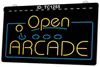 TC1255 Open Arcade Game Room Light Sign Dual Color 3D Gravure