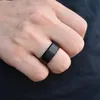 Bröllopsringar 2021 Classic Black Gold Silver Color Rostfritt stål Ring för män Kvinnor 8mm bredd Löfte smycken gåvor7922033