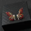 Mode Butterfly Studs Örhängen Färgglada Rhinestones S925 Silver Pin Stål Nål Kvinnor Diamant Smycken Gåvor Animal Design Street Party Charmiga Tillbehör