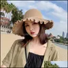 Wide Caps Hats, Scarves & Gloves Fashion Aessorieswide Brim Hats Summer For Women Raffia Knitted Breathable Foldable Sun Hat With Bow Protec
