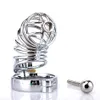 Stainless Steel Penis Cage with Lock Male Chastity Device 40mm 45mm 50mm Penis Ring Cock Cage Sex Toys for Men RYCB-001 S0824