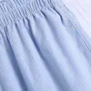 Women Fashion Side Pockets Striped Bermuda Shorts Vintage High Elastic Waist Split Hem Female Short Pants Mujer 210430