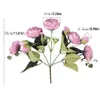 30 cm Bouquet de soie rose rose Fleurs artificielles Fleurs artificielles 5 grandes têtes 4 Small Bud Bride Marriage Home Decoration Fake Flowers Faux T19103513449