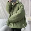 Зимние мужские молодежные тренчи-карго Свободная модная одежда на хлопковой подкладке Парки с большими карманами Сплошные цветные зимние куртки M-2XL 210524