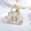 10Pieces/Lot Exquisite Charm Fashion Keychain Creative Handbag Shaped Design Keychain Bow Crystal Purse Bag Keyring Key Chain Female Gift