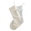 Sublimazione Blank White Christmas Stocking Linen Velvet Cotton Candy Bag Borse Scarpe da clown Calze lunghe Calze di Natale T2I52497