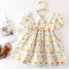 Vestido de manga corta para niña, ropa de verano para niña pequeña para 2-6 años, ropa para niños, vestidos informales para niñas con flores 210715