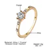 IPARAM Stylish Fashion Women Ring Finger Jewelry Rose Gold /Sliver /Gold Color Rhinestone Crystal Rings 6/7/8/9/ Size