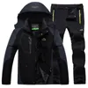 Outdoor Stormsuit Men's Winter Waterproof Plush Thickened Terno Algodão Jacket