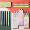 Stylos Gel 5 pièces/ensemble Morandi couleur rétro stylo 0.5mm recharges tige Kawaii peinture Graffiti étudiant fournitures scolaires bureau