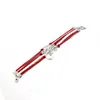 Leaf Owl Bird Infinity Charm Bracelets Red White Weave Multi Layer Rope Bracelets Bangle Cuff Fashion Jewelry for Women Girl Will and Sandy
