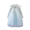 Mudkingdom criança crianças vestido bebê menina roupas para cima fantasia festa casamento princesa camisola es para meninas 210615