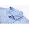 خطوط أزياء رجالية هندسية طباعة قميص الربيع يتأهل طويل الأكمام اللباس قميص الأعمال عارضة الزفاف قميص الوردي 210522