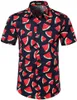 Camicia da spiaggia hawaiana Camicie con stampa di frutta floreale Top Casual Manica corta Vacanze estive Vacanze Moda Taglie forti