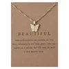 Mignon papillon pendentif collier femmes Simple alliage clavicule colliers 2021 été bijoux accessoires de mode avec carte-cadeau