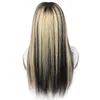 ISHOW 13x4透明レースフロントウィッグ13×1 T部ストレート1B / 613オムレ自然金髪のカラーレミープレプットされた人間の髪のウィッグ8-28インチ