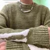 Kapital Green Loose Skeleton Bone Printing Sweater Men Woman Good Quality High Street Damage Hole Vintage 1:1 Knit Sweater 211231