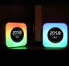 P10 Färgglada ljus Bluetooth-högtalartabell RGB Lamp Sound Box med LED-display Alarmklocka HIFI Radio Micro SD-kortplats U-Disk