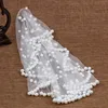 Perle Bordo in rilievo Velo da sposa Uno strato corto Vestido De Noiva Bianco Immagine reale Eleganti impacchi da sposa Veli da sposa Accessori