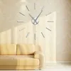 3d duże akrylowe lustrzane efekt zegar ścienny proste projekt sztuki dekoracyjne quartz cichy zamiata nowoczesne ręce zegarek 210913