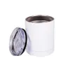 10oz Sublimation Lowball Cup Reisebecher Gerader Becher 18/8 Edelstahl Doppelwandiges Vakuum-Thermo-Trinkgeschirr mit Deckel Strohhalm 0327