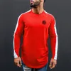 MuscleGuys Brand Clothing Cotton Mäns Långärmad T-shirt Män Slim Fit Tops Tees 2020 Mode Höst och Vinter Casual T-shirt Y0322